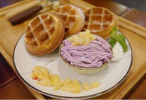 紫红薯美味早餐,紫薯松饼